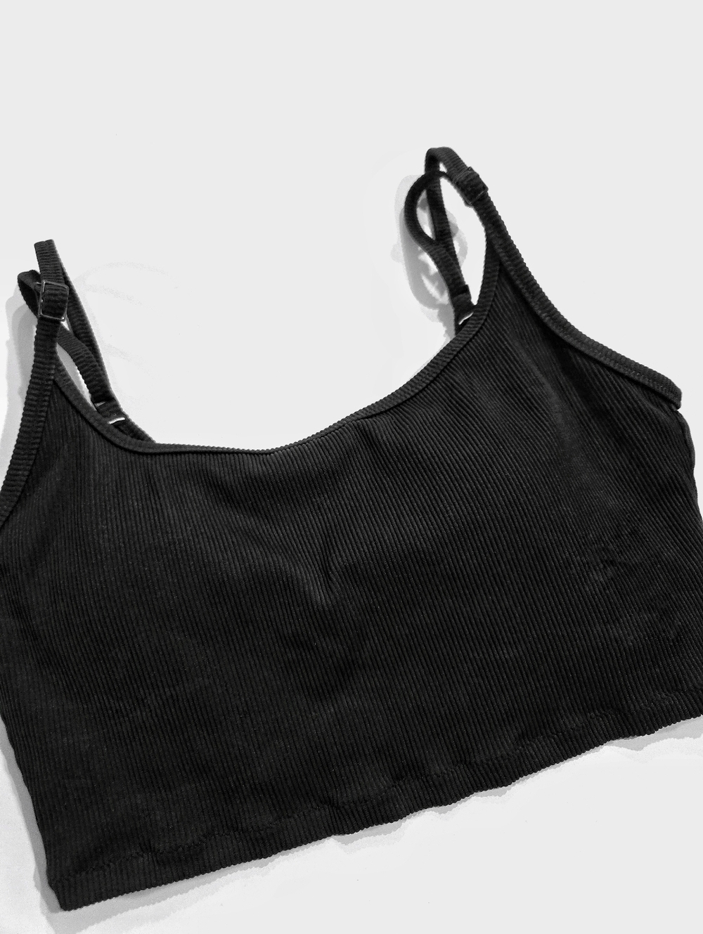 NWT AERIE Black Ribbed Scoop Longline Swim Bikini Top - Picture 4 of 7